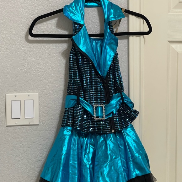 Other - Child large metallic teal jazz dance biketard